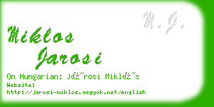 miklos jarosi business card